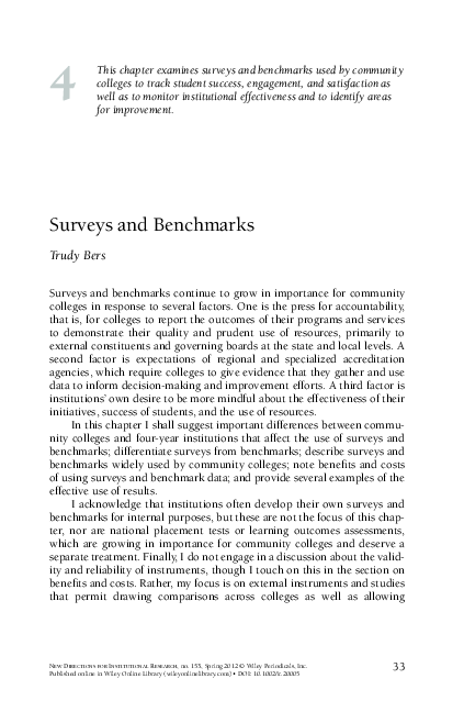 (PDF) Surveys and benchmarks