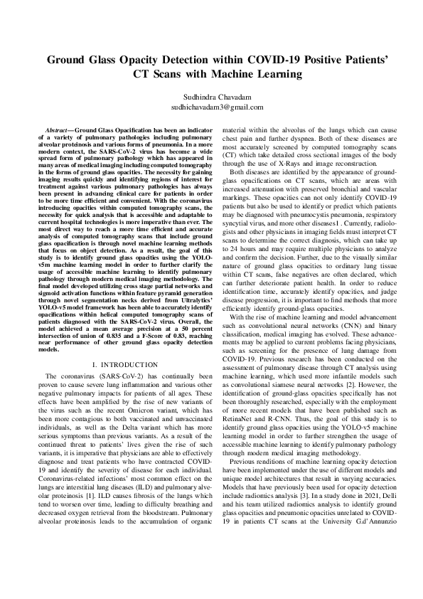 (PDF) Ground Glass Opacity Detection within COVID-19 Positive Patients ...