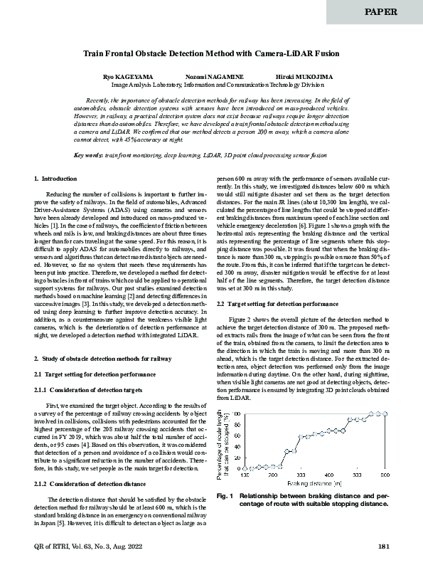(PDF) Train Frontal Obstacle Detection Method with Camera-LiDAR Fusion