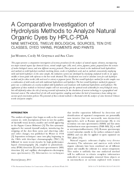 (PDF) A Comparative Investigation of Hydrolysis Methods to Analyze ...