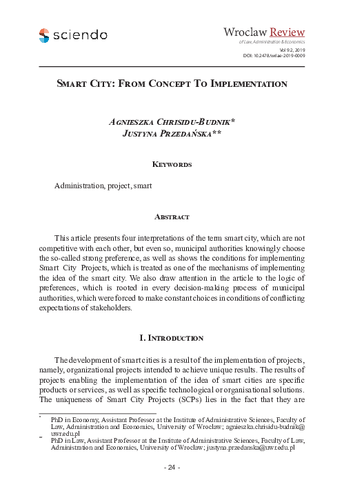 (PDF) Smart City: From Concept To Implementation - Repozytorium ...