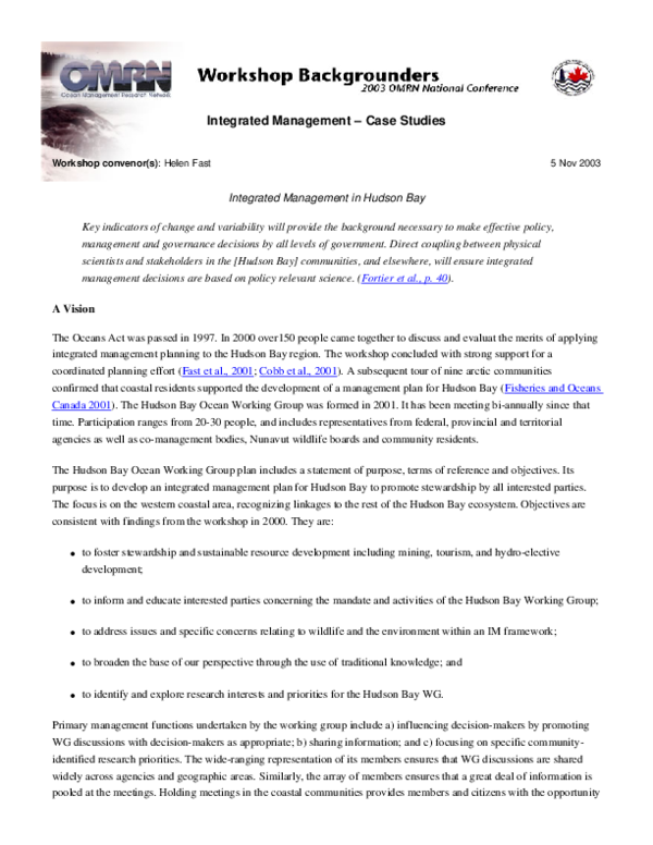 (PDF) Integrated Management Case Studies