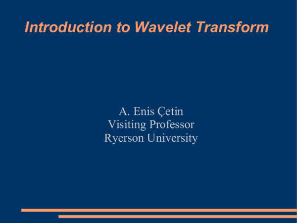 (PDF) An Introduction to Wavelet Transform