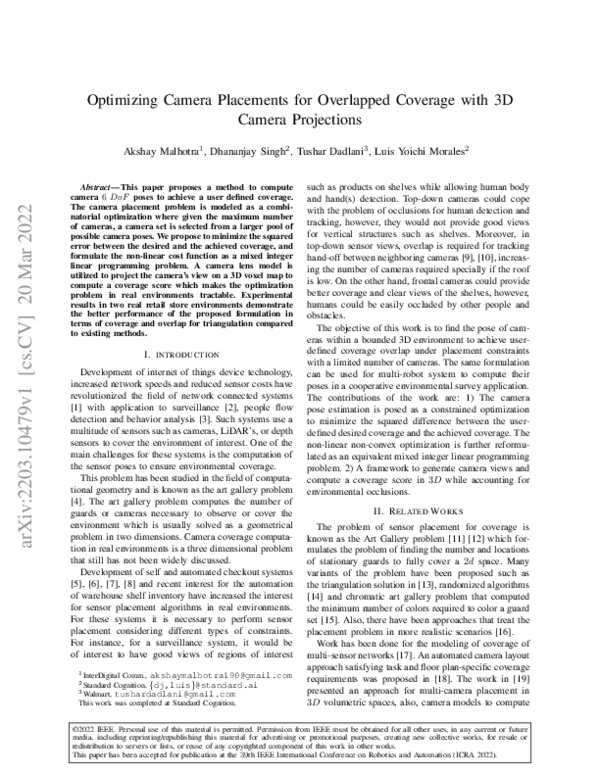 (PDF) Optimizing Camera Placements for Overlapped Coverage with 3D ...