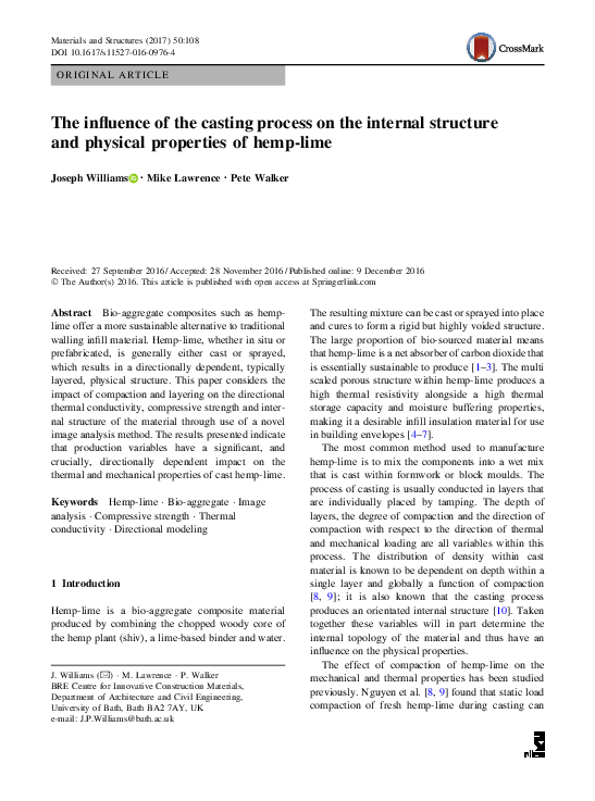 (PDF) The influence of the casting process on the internal structure ...