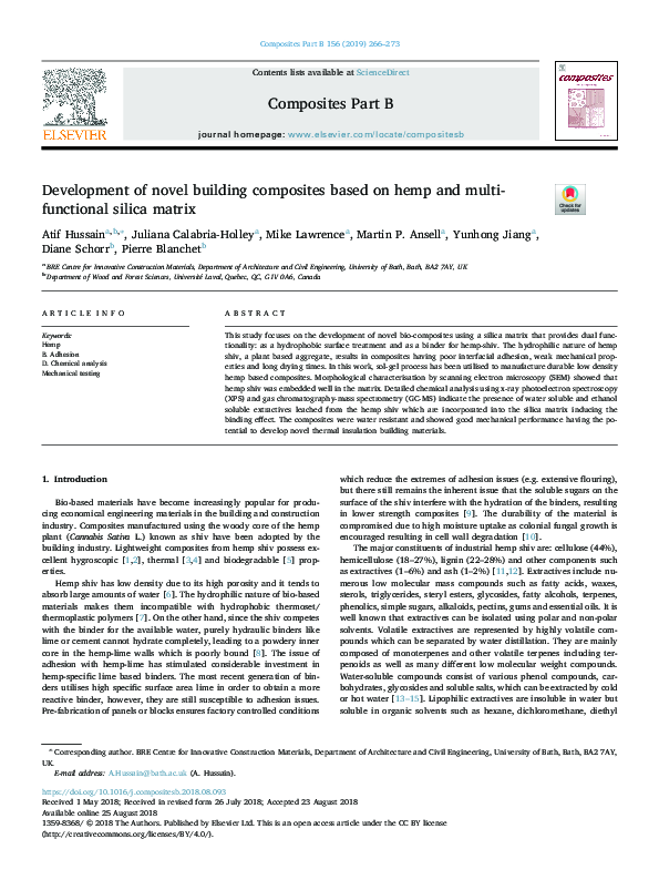 (PDF) Development of novel building composites based on hemp and multi ...