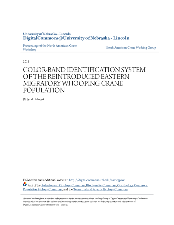 (PDF) Color-Band Identification System of the Reintroduced ...
