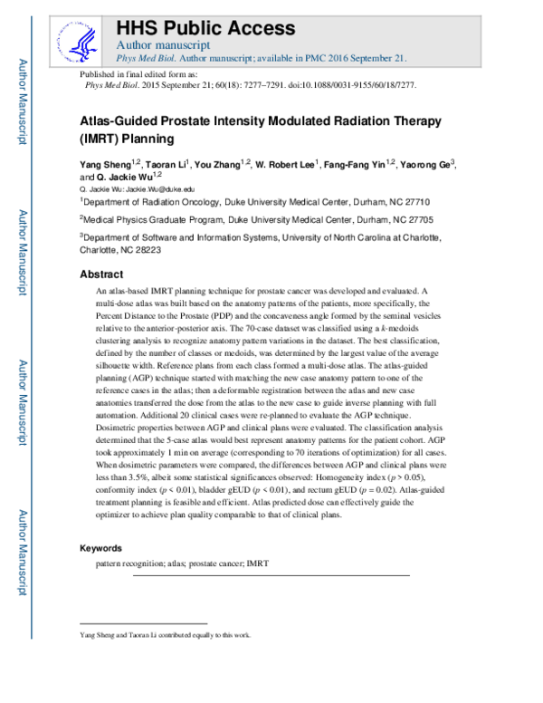 (PDF) Atlas-guided prostate intensity modulated radiation therapy (IMRT ...
