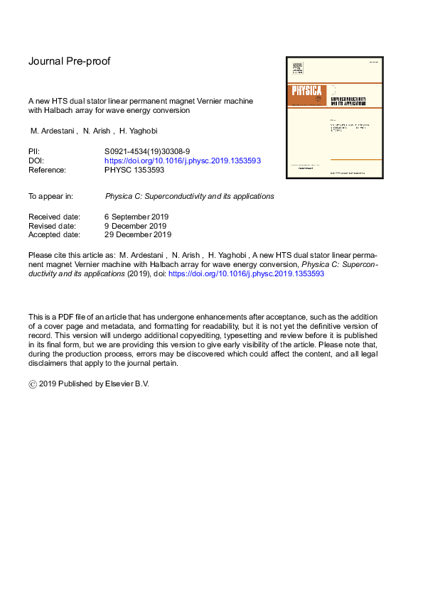 (PDF) A new HTS dual stator linear permanent magnet Vernier machine ...