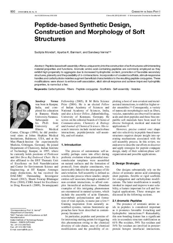 (PDF) Peptide-based Synthetic Design, Construction and Morphology of ...