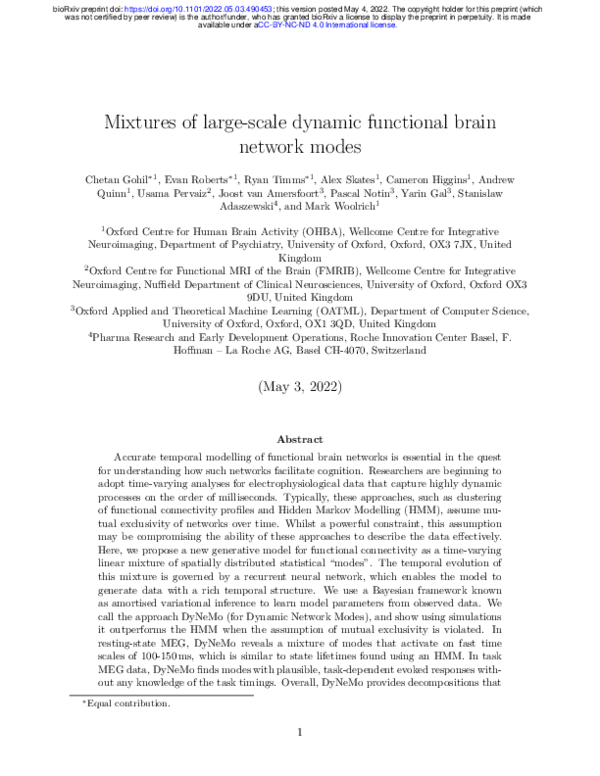 (PDF) Mixtures of large-scale dynamic functional brain network modes