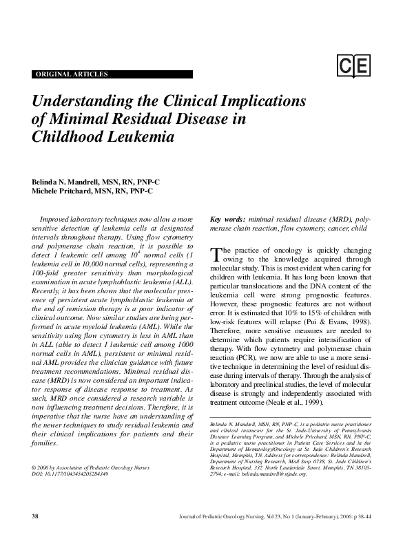 (PDF) Understanding the Clinical Implications of Minimal Residual ...
