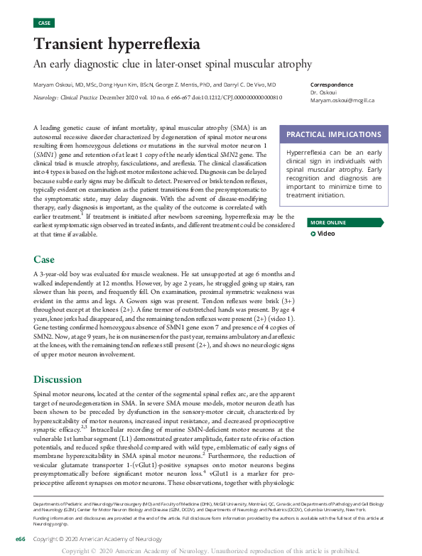 (PDF) Transient hyperreflexia