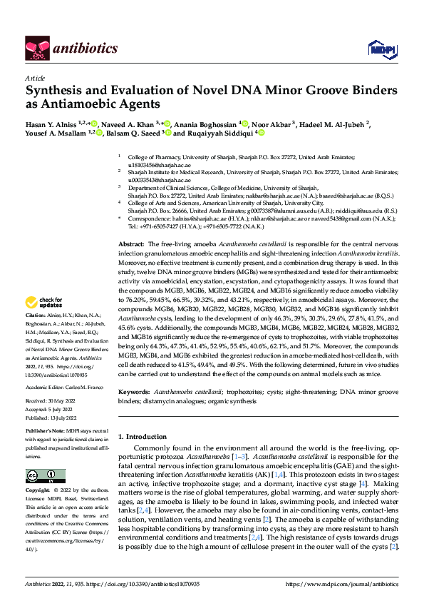 (PDF) Synthesis and Evaluation of Novel DNA Minor Groove Binders as ...