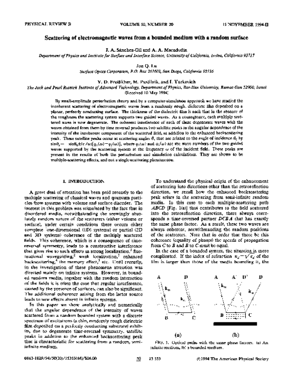 (PDF) Scattering of electromagnetic waves from a bounded medium with a ...