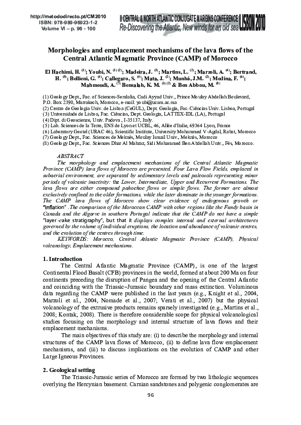 (PDF) Morphologies and emplacement mechanisms of the lava flows of the ...