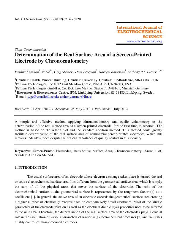 (PDF) Determination of the Real Surface Area of a Screen-Printed ...