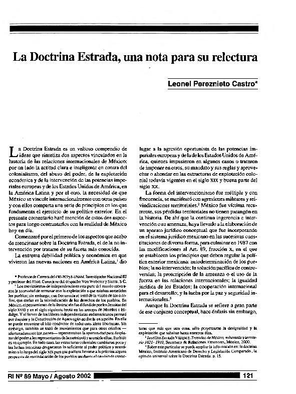(PDF) La Doctrina Estrada, una nota para su relectura Leonel Castro Academia.edu