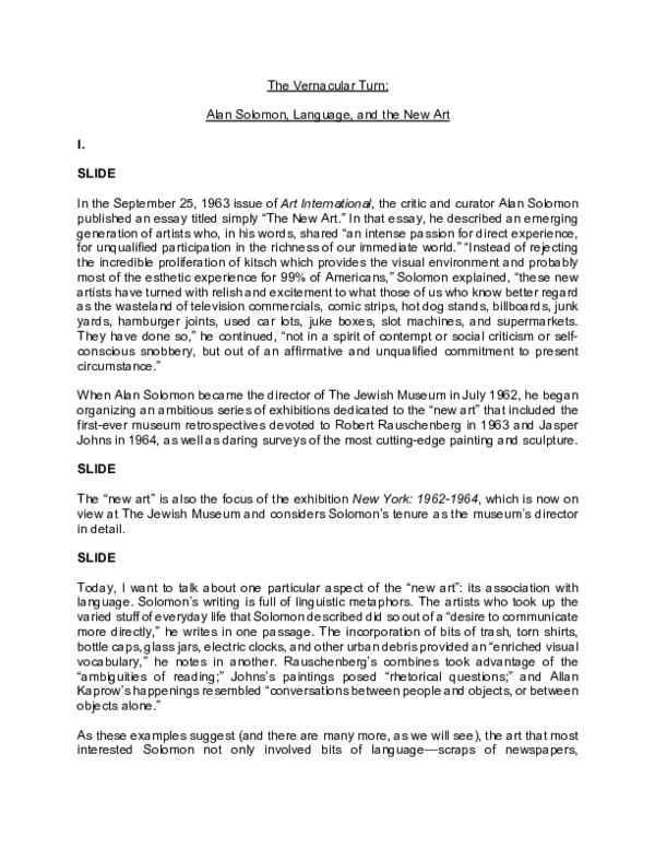(PDF) The Vernacular Turn: Alan Solomon, Language, and the New Art (The ...