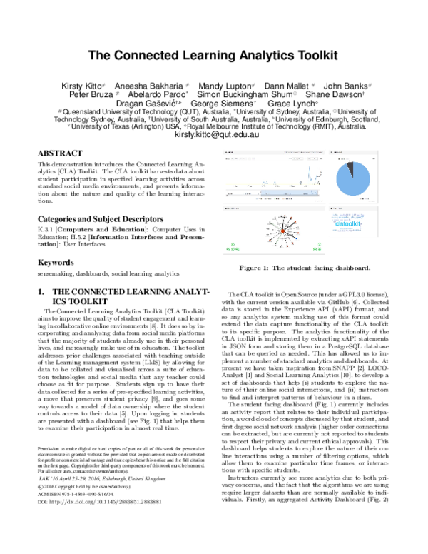 (PDF) The connected learning analytics toolkit