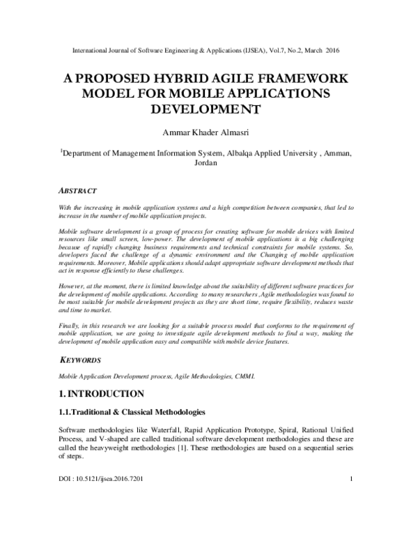 (PDF) A Proposed Hybrid Agile Framework Model for Mobile Applications ...