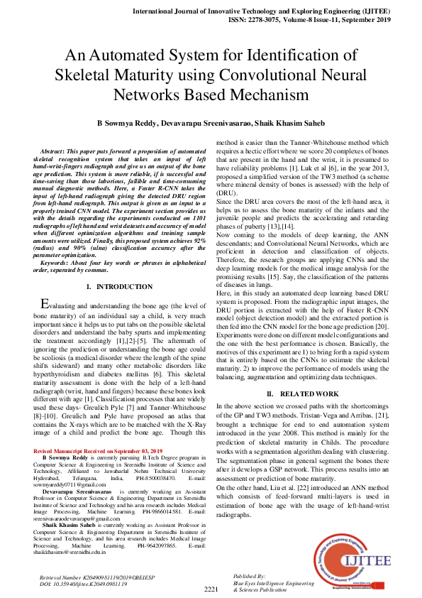 (PDF) An Automated System for Identification of Skeletal Maturity using ...
