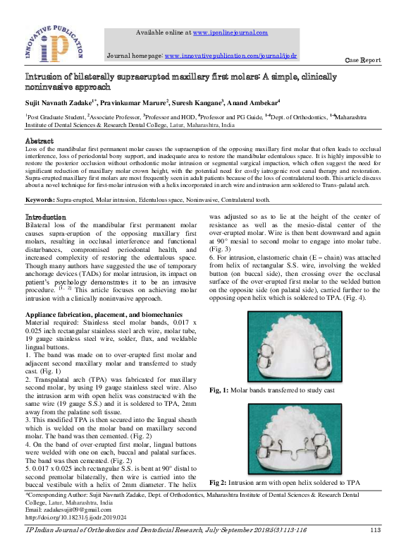 (PDF) Noninvasive Approach for Molar Intrusion