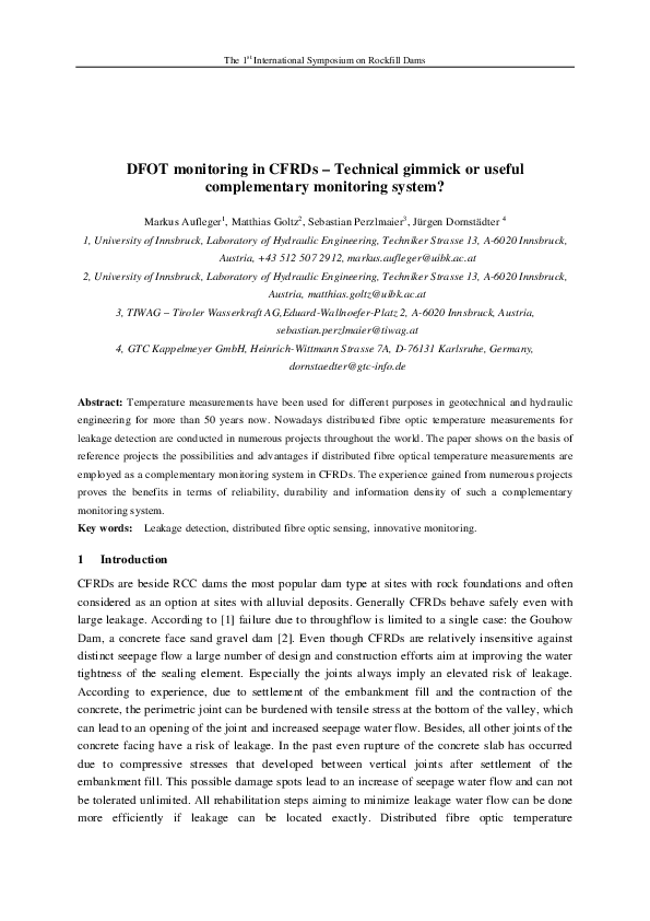 (PDF) DFOT monitoring in CFRDs – Technical gimmick or useful ...