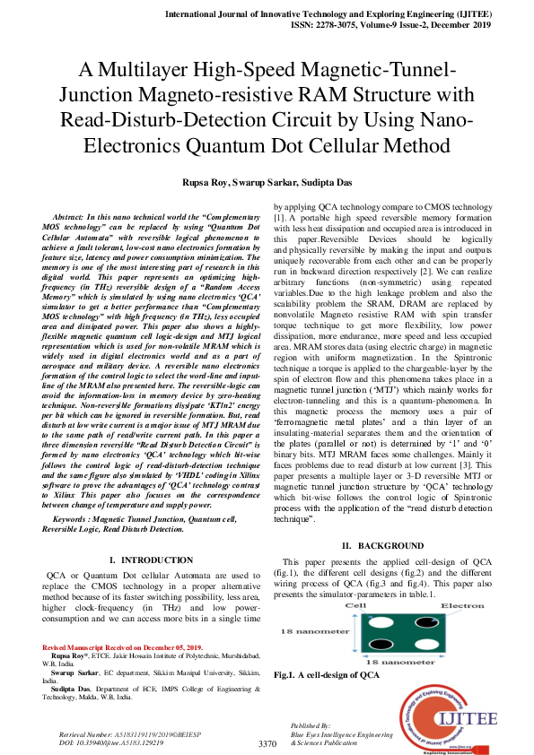 (PDF) A Multilayer High-Speed Magnetic-Tunnel-Junction Magneto ...