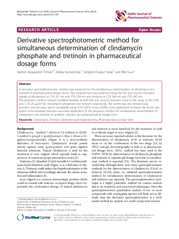 (PDF) A Derivative Spectrophotometric Method for the Simultaneous ...