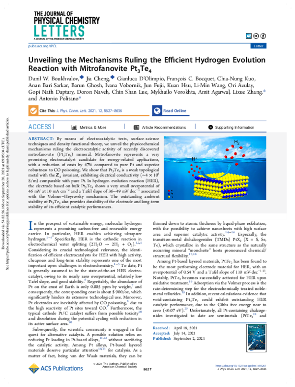 (PDF) Unveiling the Mechanisms Ruling the Efficient Hydrogen Evolution ...