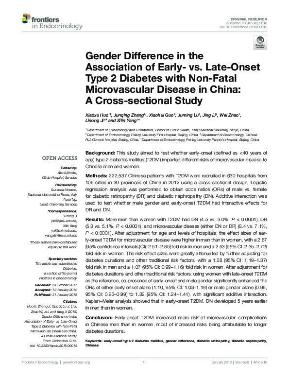 (PDF) Gender Difference in the Association of Early- vs. Late-Onset ...