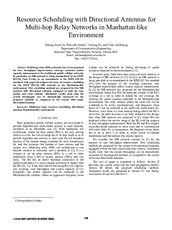 (PDF) Resource scheduling with directional antennas for multi-hop relay ...