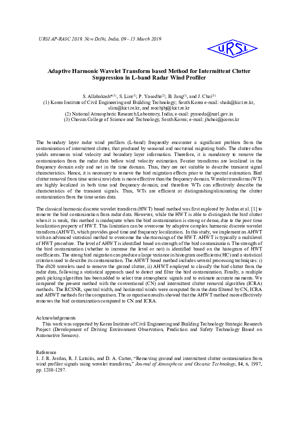(PDF) Adaptive Harmonic Wavelet Transform based Method for Intermittent ...