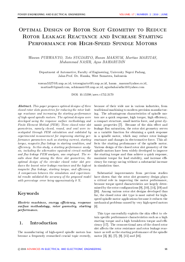 (PDF) Optimal Design of Rotor Slot Geometry of Squirrel-Cage Type ...