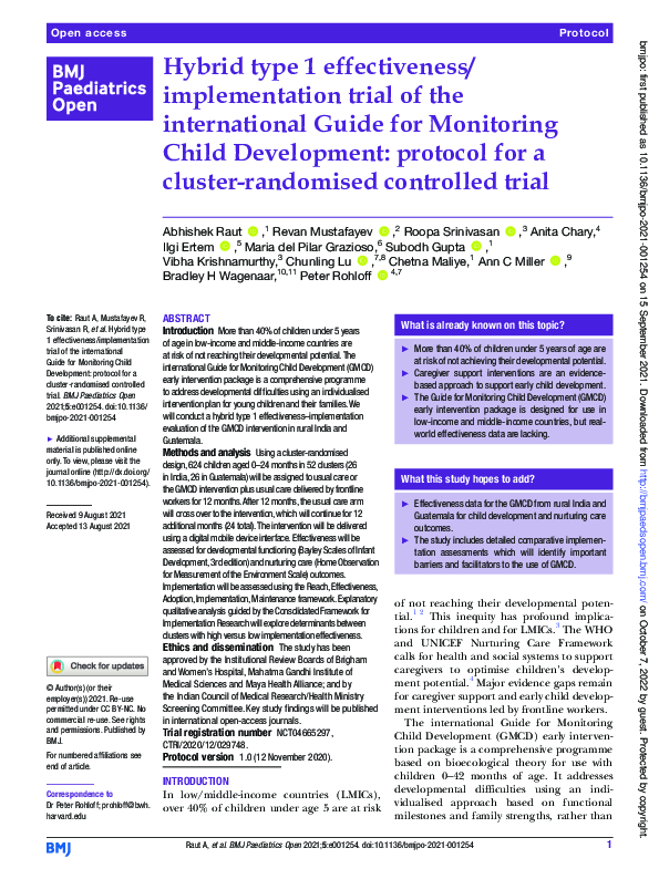 (PDF) Hybrid type 1 effectiveness/implementation trial of the ...