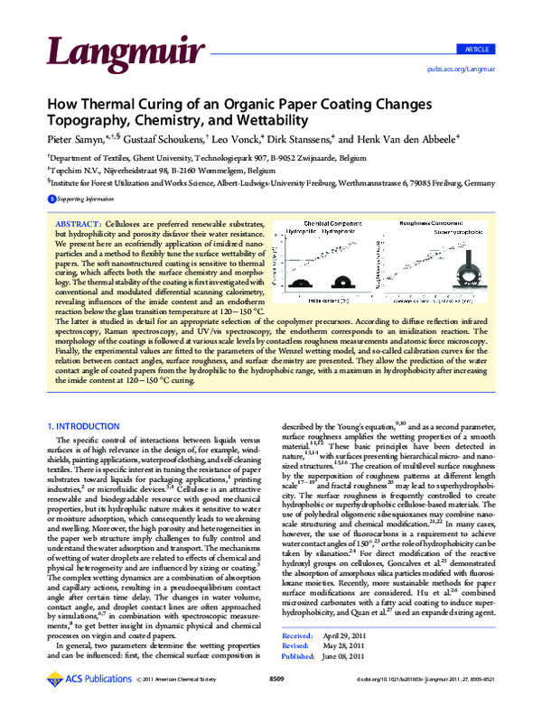 (PDF) How Thermal Curing of an Organic Paper Coating Changes Topography ...