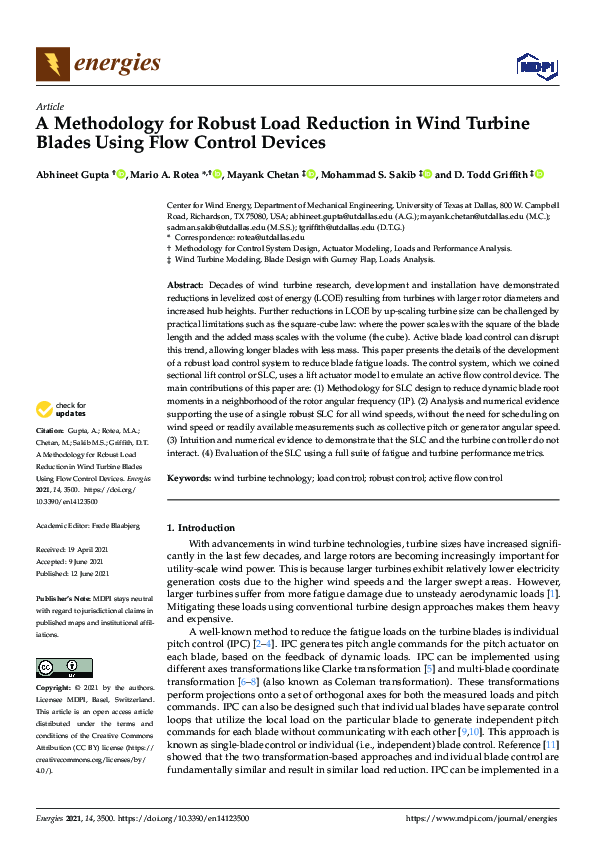 (PDF) A Methodology for Robust Load Reduction in Wind Turbine Blades ...