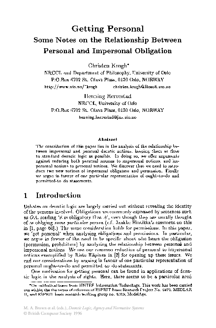 (PDF) Getting Personal Some Notes on the Relationship Between Personal ...