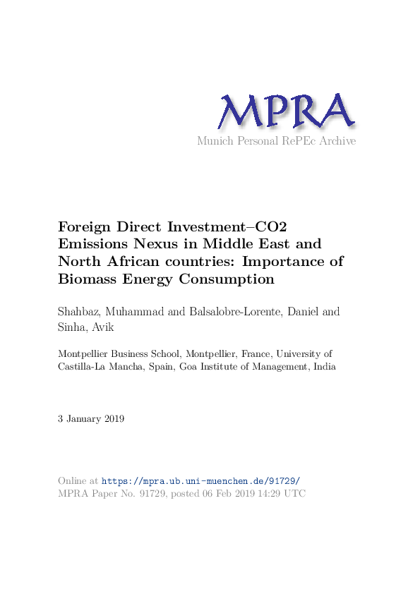  pdf foreign direct investment co2 emissions nexus in middle east and