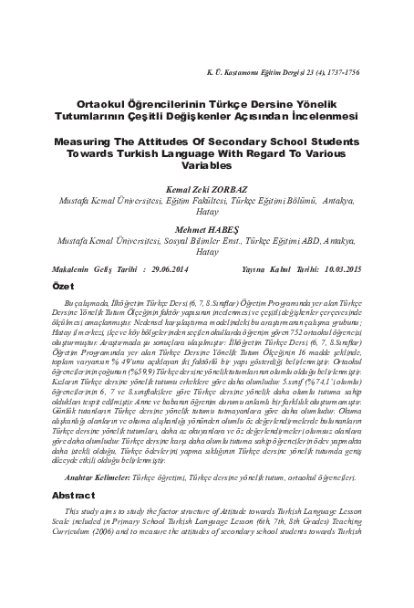 (PDF) Measuring the attitudes Of secondary school students towards ...