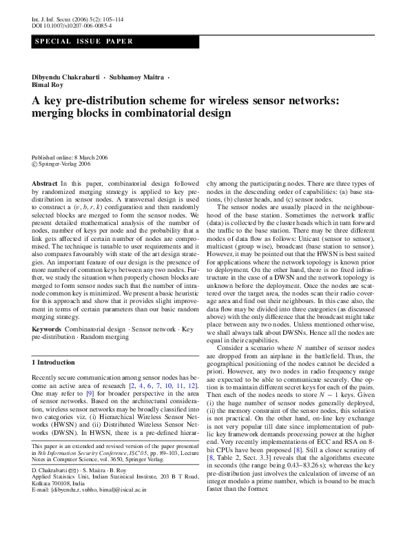 (PDF) A key pre-distribution scheme for wireless sensor networks ...