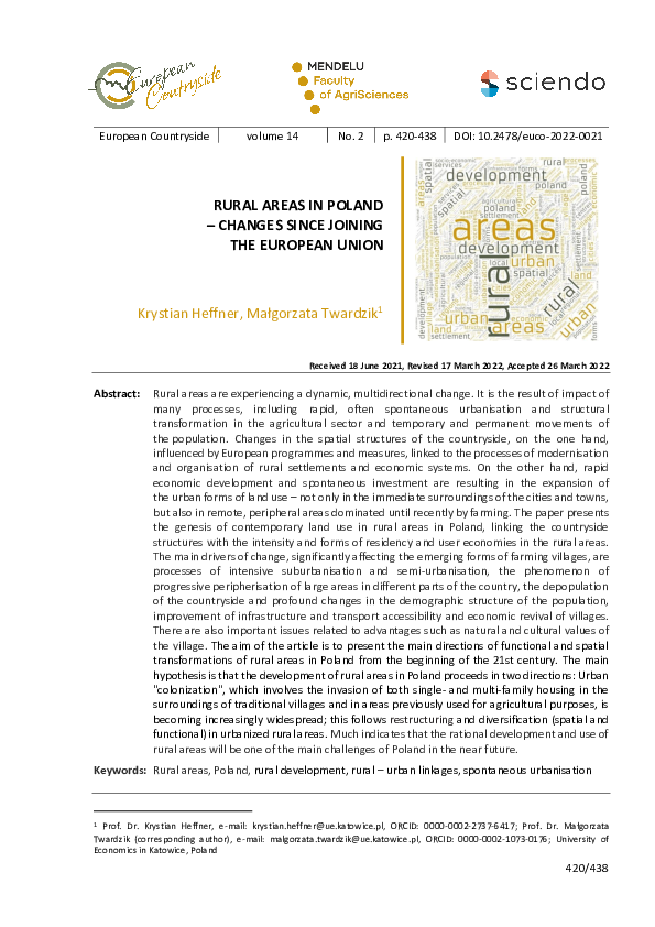 (PDF) Rural Areas in Poland – Changes Since Joining the European Union