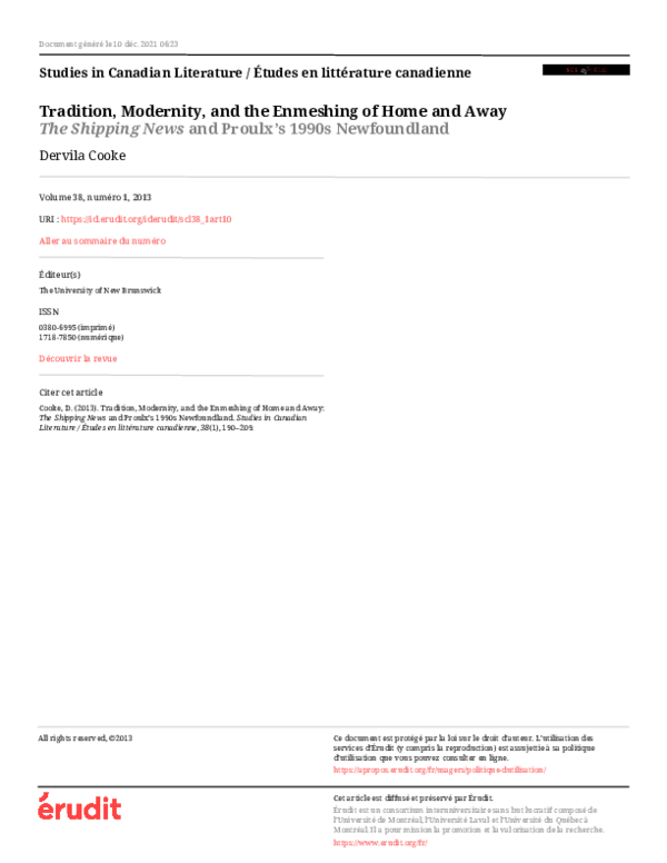 (PDF) Tradition, Modernity, and the Enmeshing of Home and Away: The ...