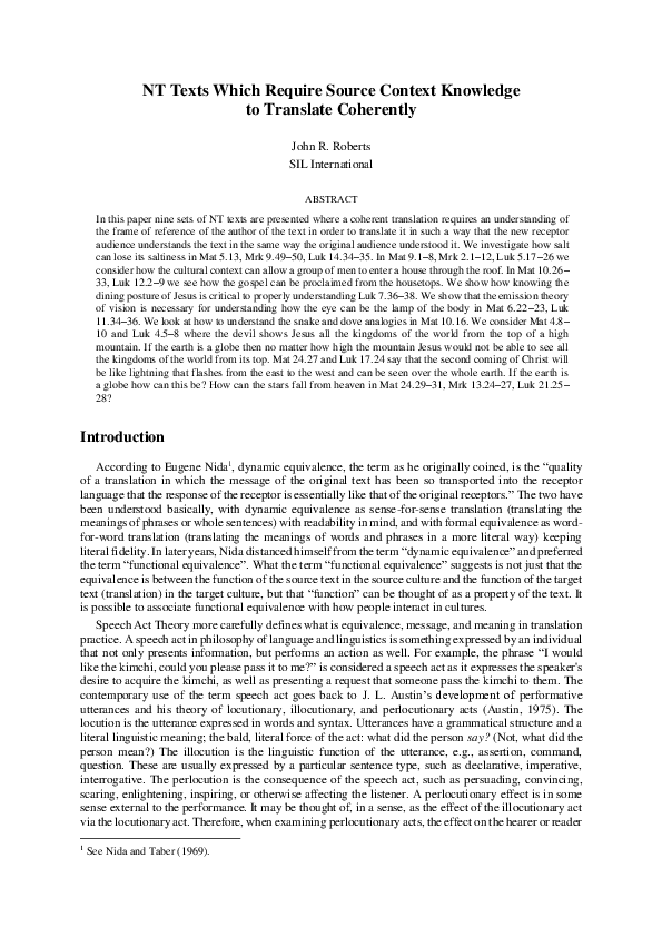 (PDF) NT Texts Which Require Source Context Knowledge to Translate ...