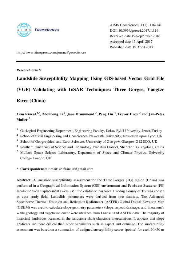 (PDF) Landslide Susceptibility Mapping Using GIS-based Vector Grid File ...