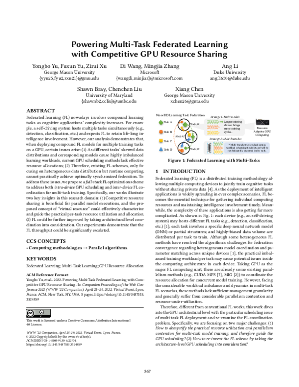 (PDF) Powering Multi-Task Federated Learning with Competitive GPU ...