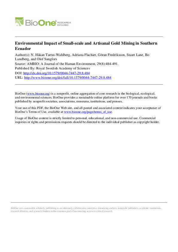 (PDF) Environmental Impact of Small-scale and Artisanal Gold Mining in ...