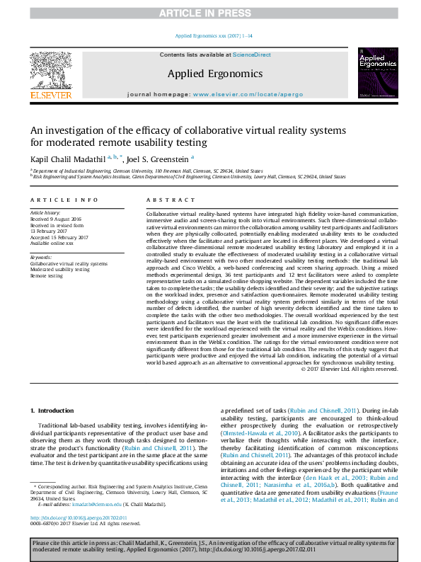 (PDF) An investigation of the efficacy of collaborative virtual reality ...