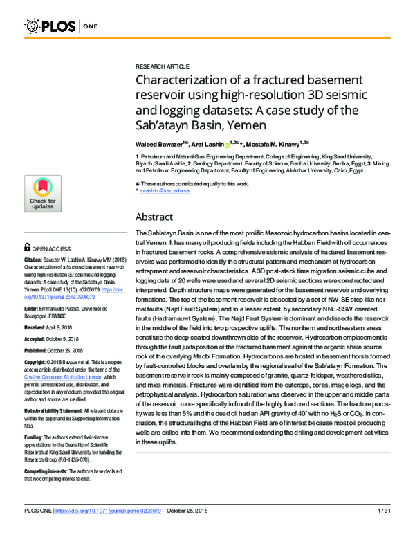 (PDF) Characterization of a fractured basement reservoir using high ...
